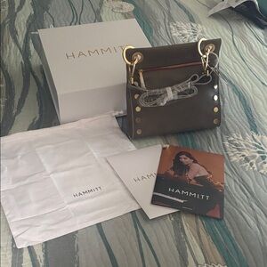 Hammitt Women's Pewter and gold accents Crossbody Bag. Tony Medium bag